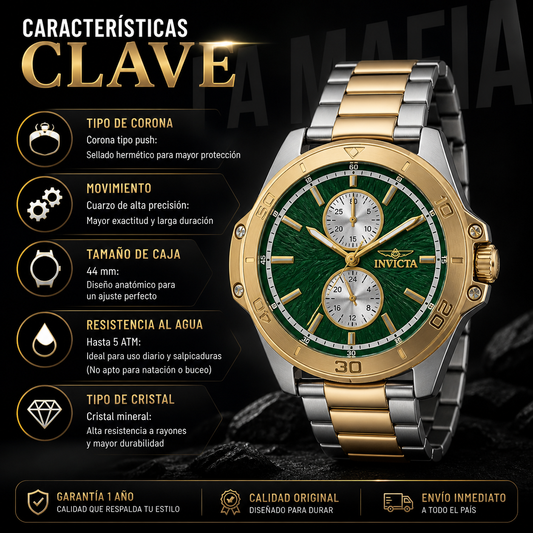 INVICTA SPEEDWAY GREEN/GOLD