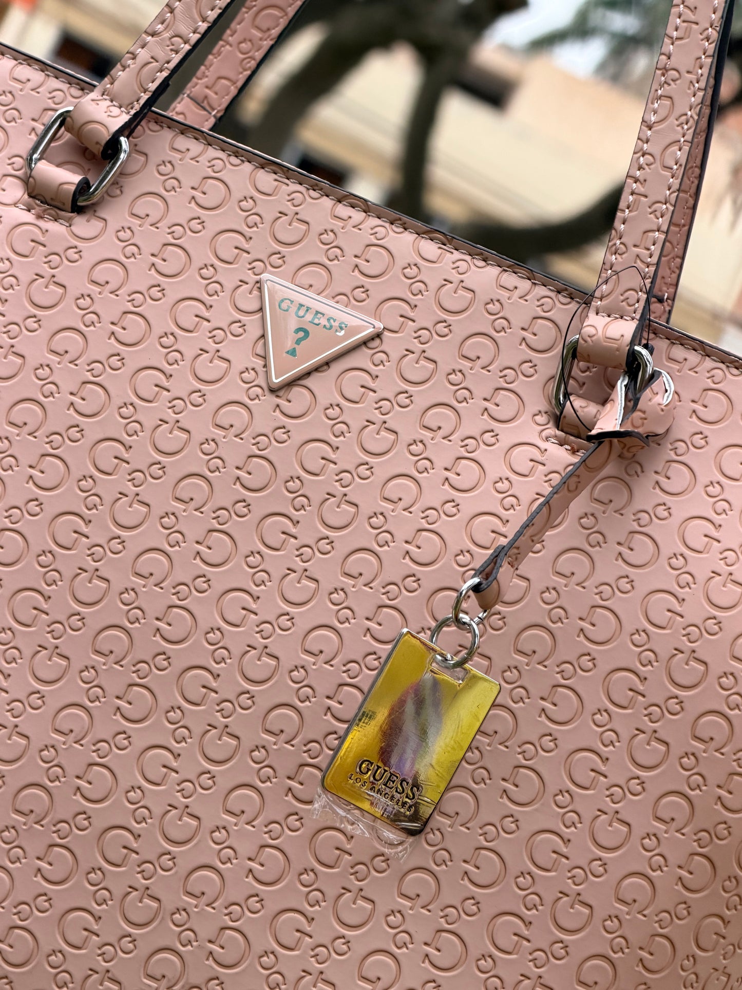 TOTE BAG GUESS PINK MONOGRAM
