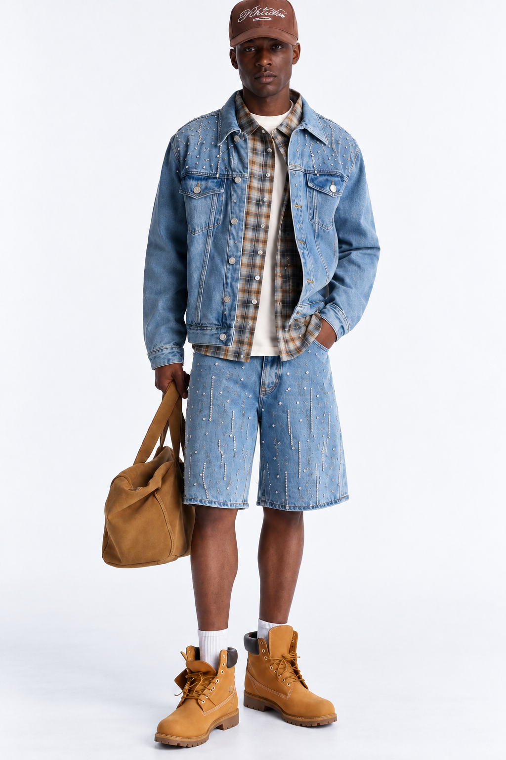 SHORT DENIM RHINESTONES
